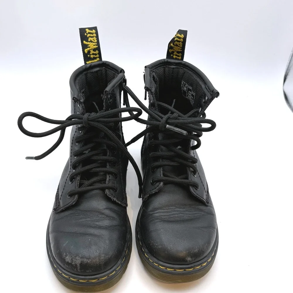 Dr Martens Delaney 1460 Toddler Black Leather Boots Sz 11 Zip Classic Edgy Cute‎